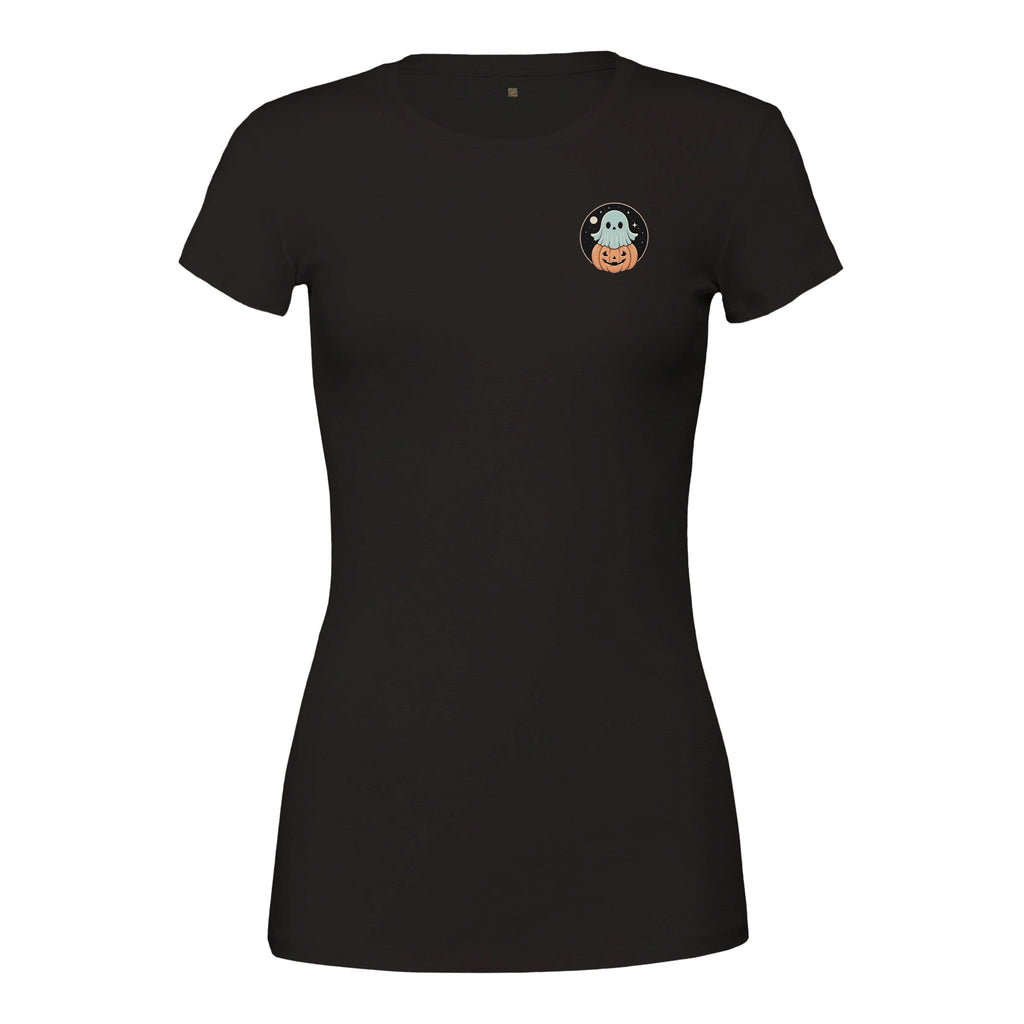 Ghost Pumpkin Retro Vice Edition Premium Womens Crewneck T-shirt | Bella + Canvas 6004 - DazeRoom