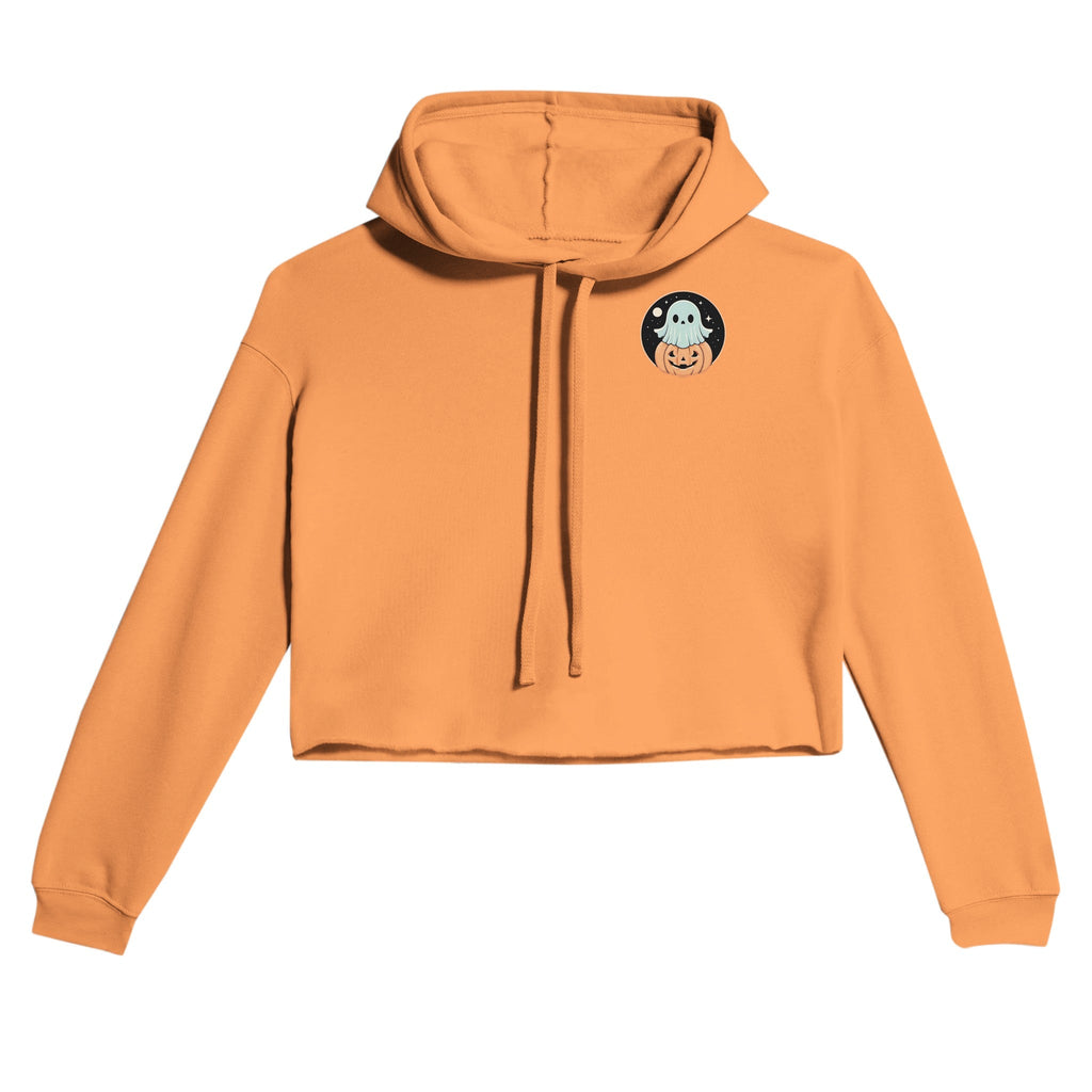 Ghost Pumpkin Retro Vice Edition Women's Cropped Hoodie | Bella + Canvas 7502 - DazeRoom