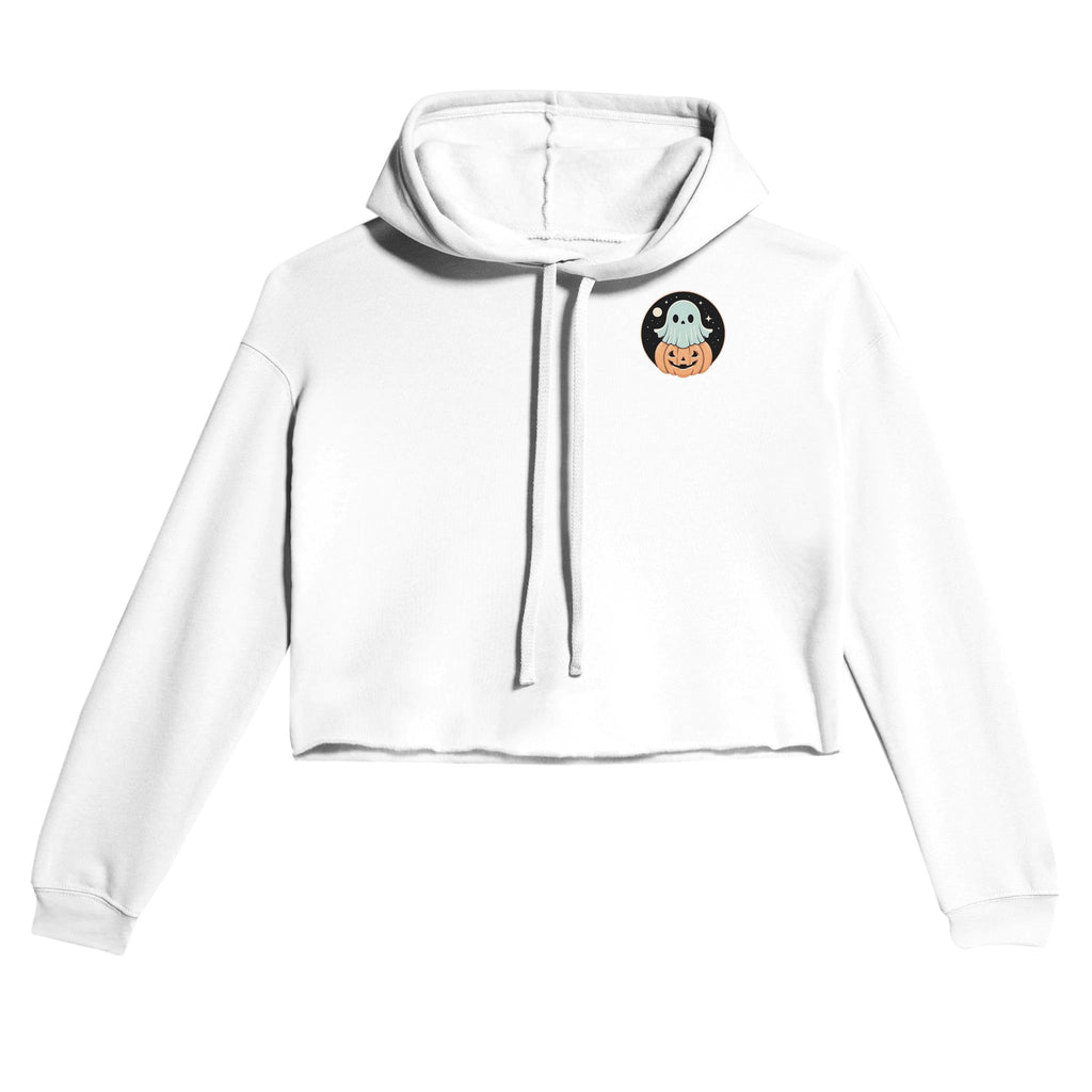 Ghost Pumpkin Retro Vice Edition Women's Cropped Hoodie | Bella + Canvas 7502 - DazeRoom