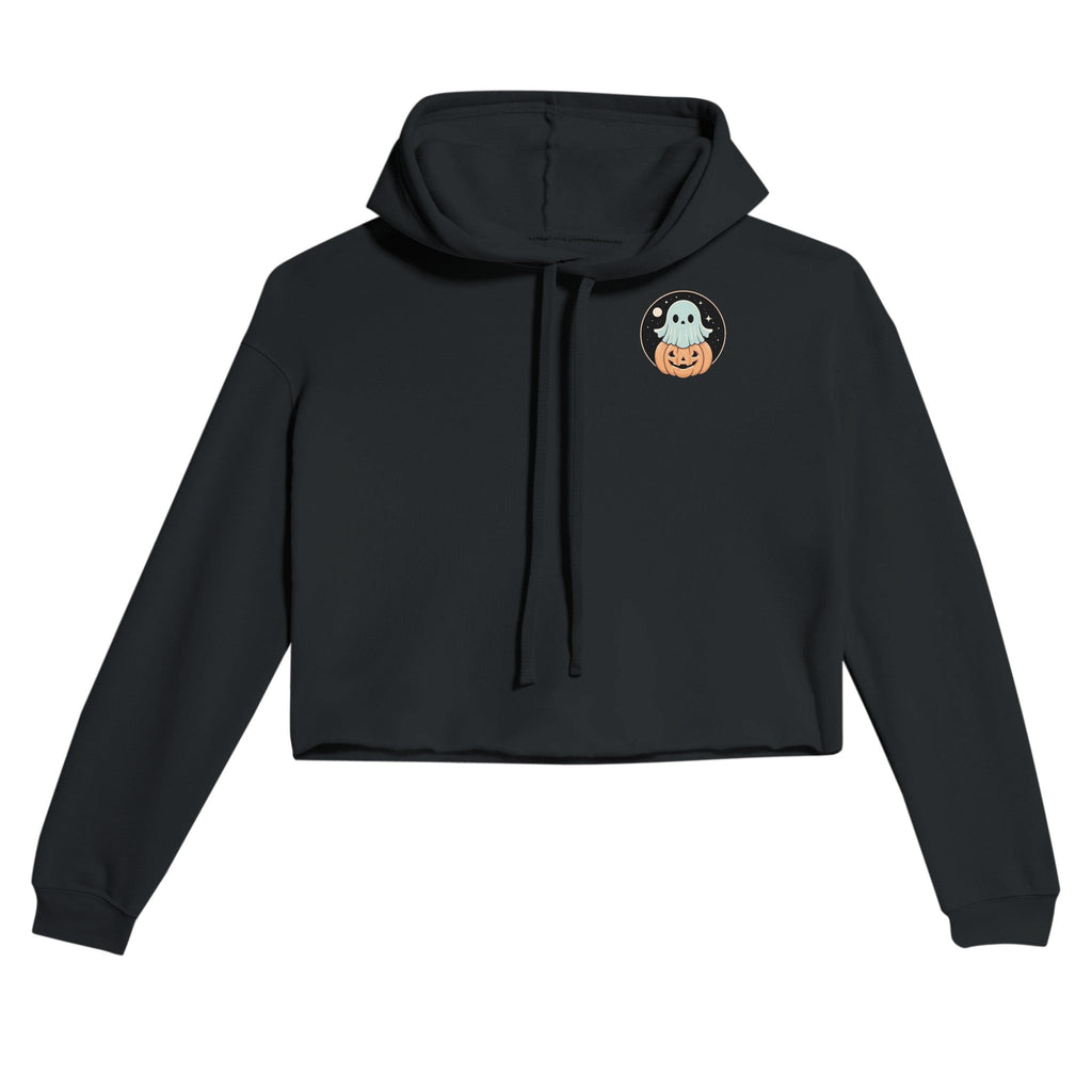 Ghost Pumpkin Retro Vice Edition Women's Cropped Hoodie | Bella + Canvas 7502 - DazeRoom