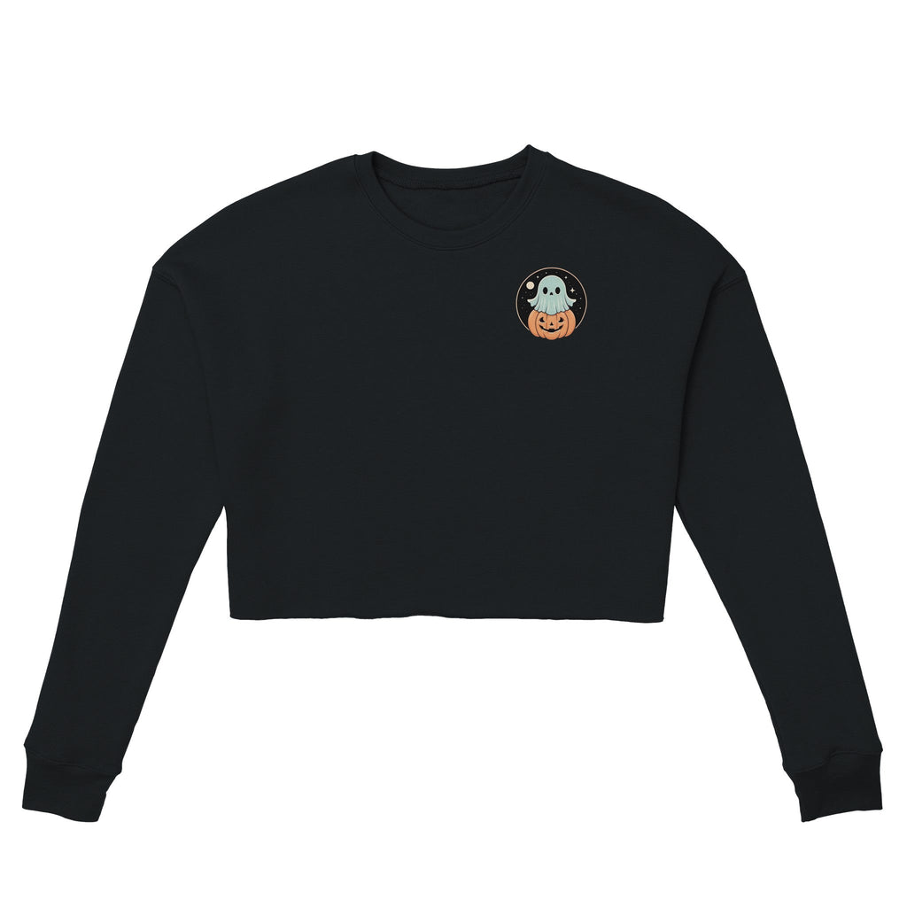 Ghost Pumpkin Retro Vice Edition Women's Cropped Sweatshirt | Bella + Canvas 7503 - DazeRoom