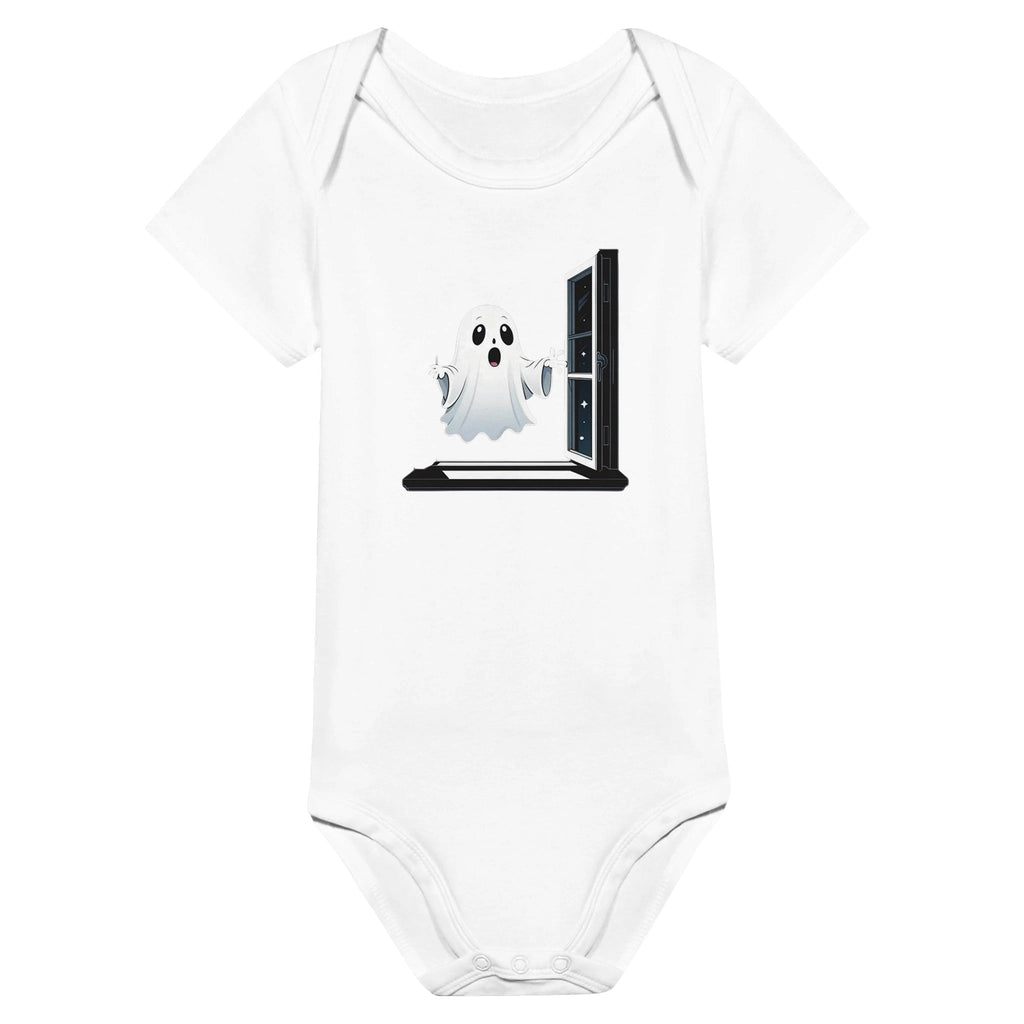 Ghost Window Haunt Classic Baby Short Sleeve Bodysuit - DazeRoom