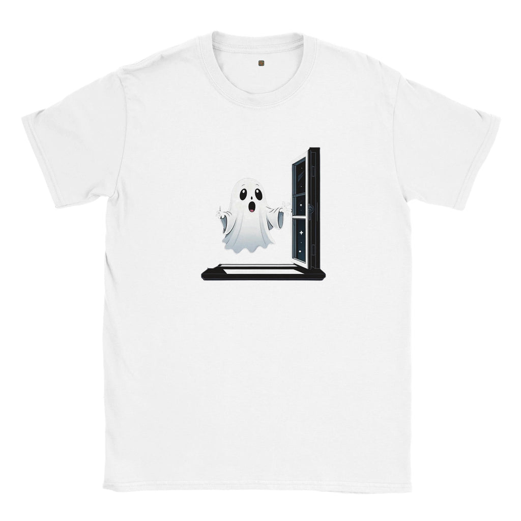 Ghost Window Haunt Classic Kids Crewneck T-shirt - DazeRoom