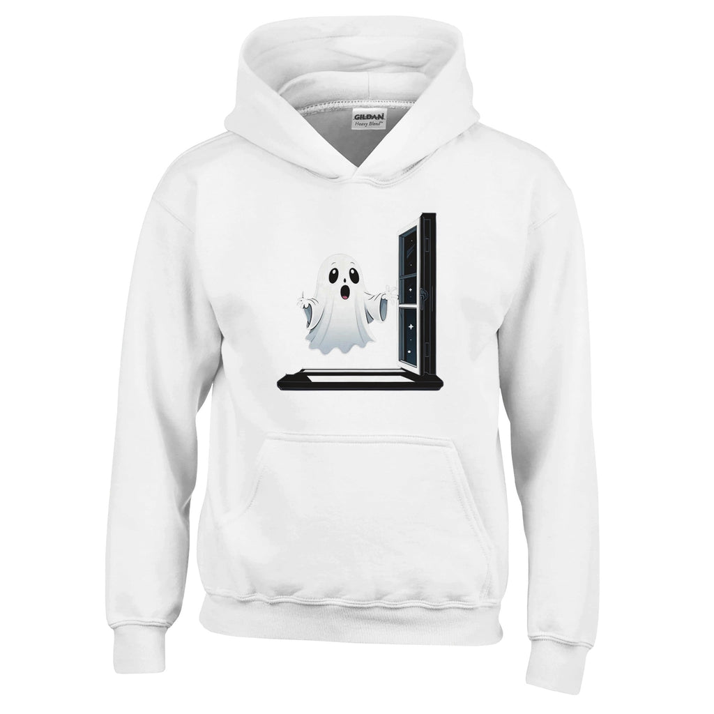 Ghost Window Haunt Classic Kids Pullover Hoodie - DazeRoom