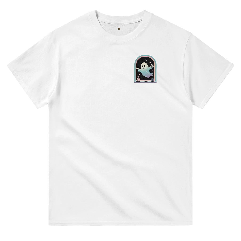 Ghost Window Haunt Retro Vice Edition Heavyweight Unisex Crewneck T-shirt | Gildan® 5000 - DazeRoom