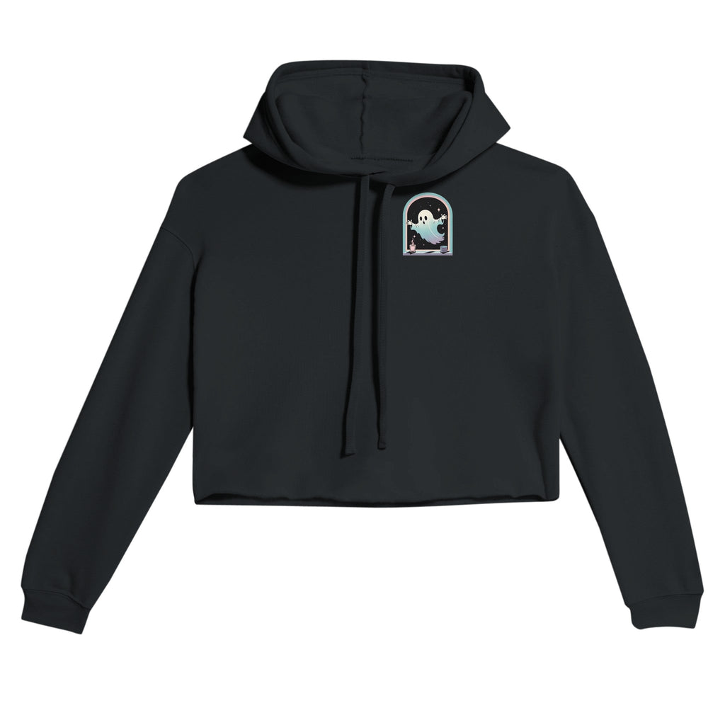 Ghost Window Haunt Retro Vice Edition Women's Cropped Hoodie | Bella + Canvas 7502 - DazeRoom