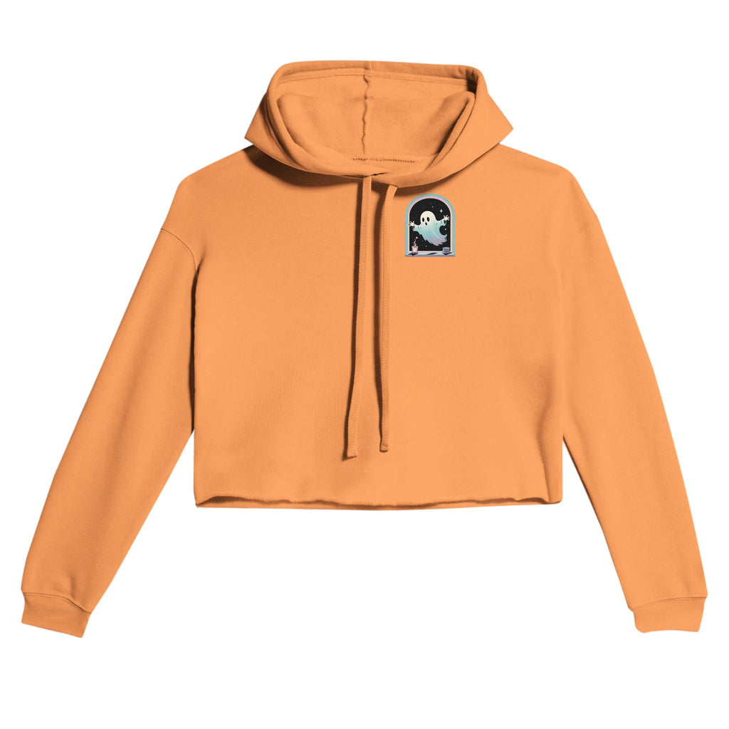 Ghost Window Haunt Retro Vice Edition Women's Cropped Hoodie | Bella + Canvas 7502 - DazeRoom