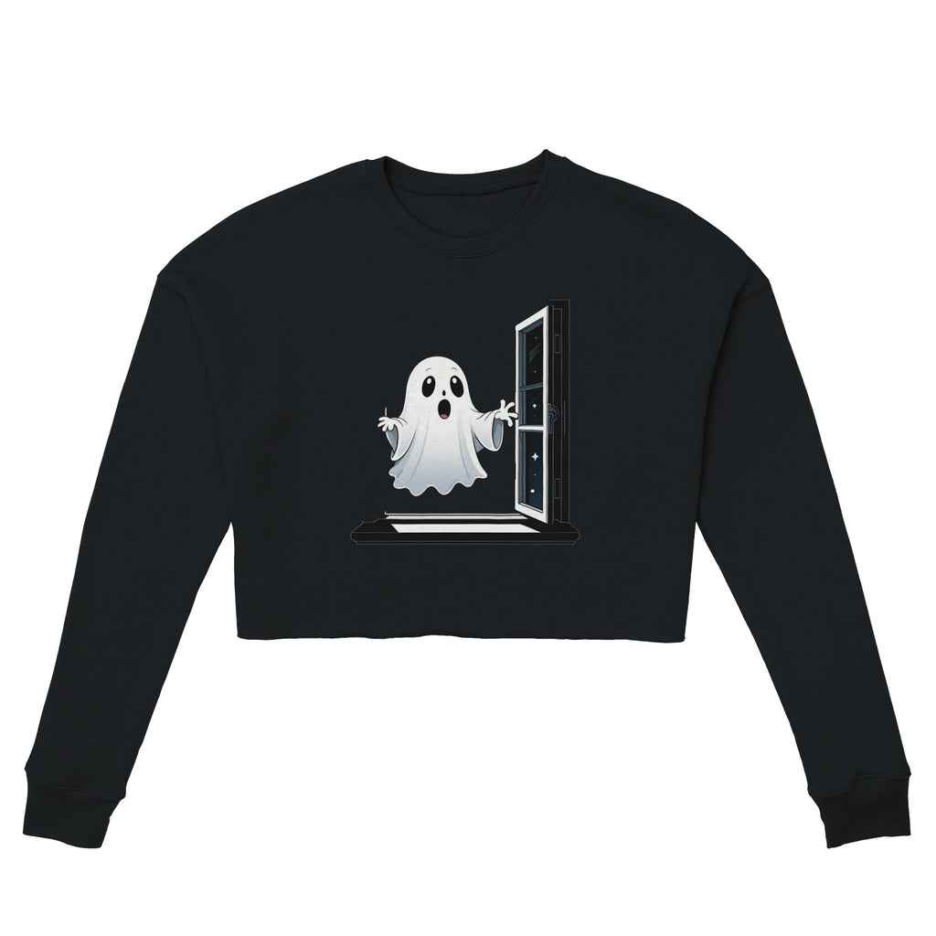 Ghost Window Haunt Women's Cropped Sweatshirt - DazeRoom