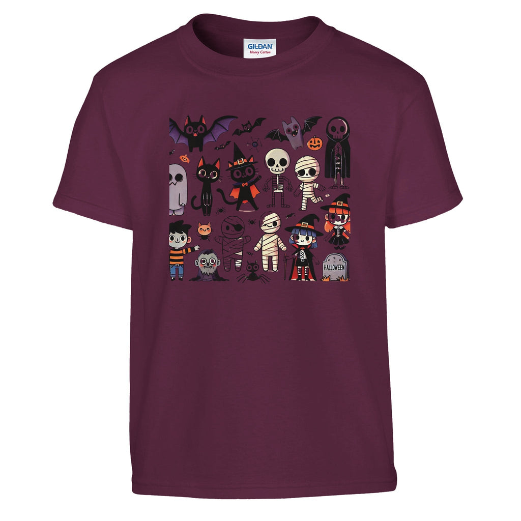 Halloween Characters Classic Kids Crewneck T-shirt - DazeRoom