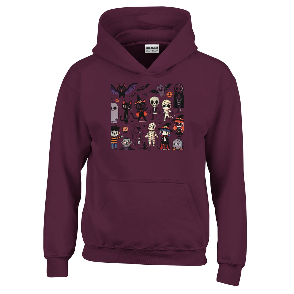 Halloween Characters Classic Kids Pullover Hoodie - DazeRoom