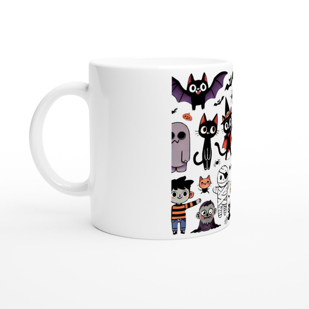 Halloween Characters White 11oz Ceramic Mug - DazeRoom