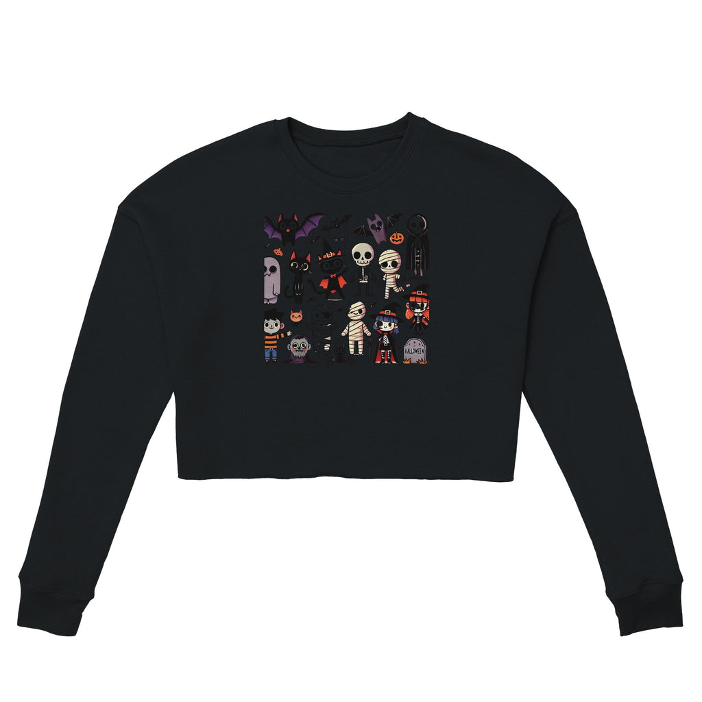 Halloween Characters Women's Cropped Sweatshirt - DazeRoom