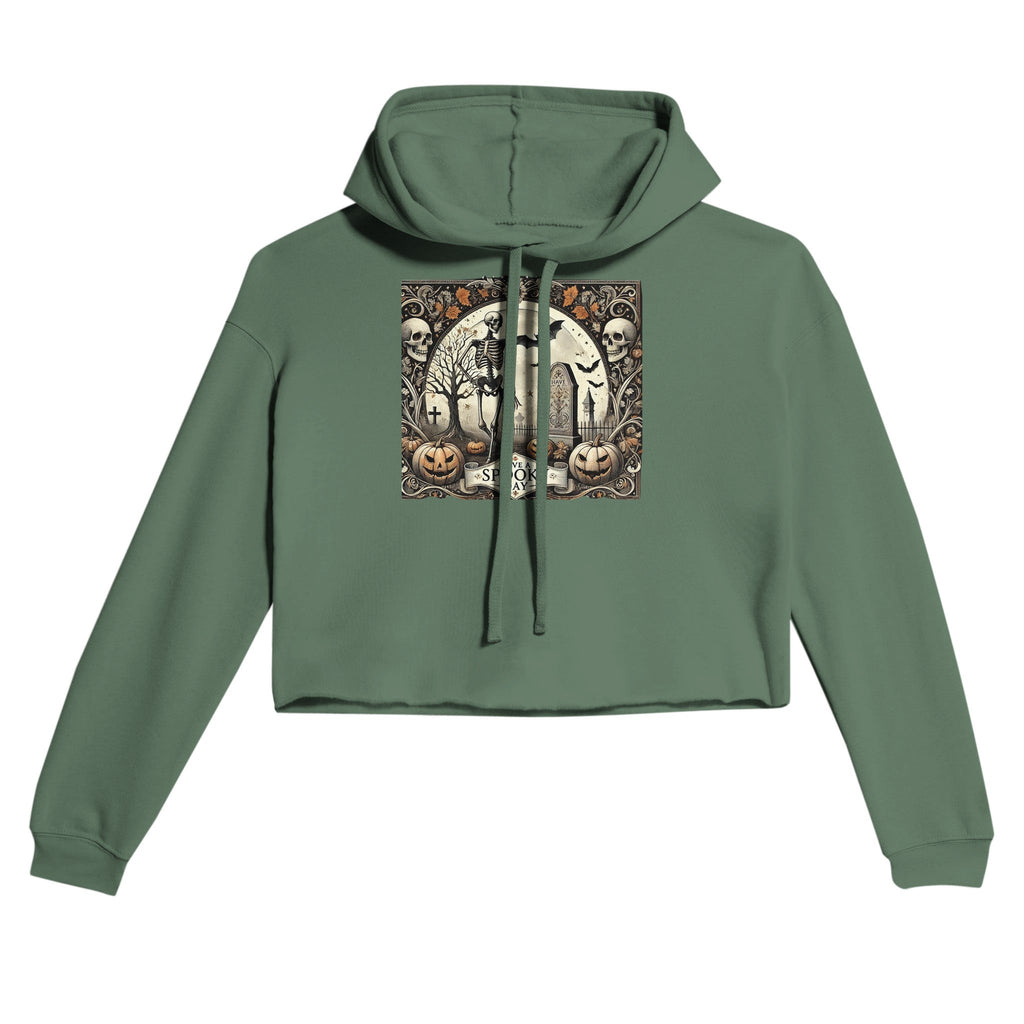 Have A Spooky Day Vintage Women's Cropped Hoodie - DazeRoom