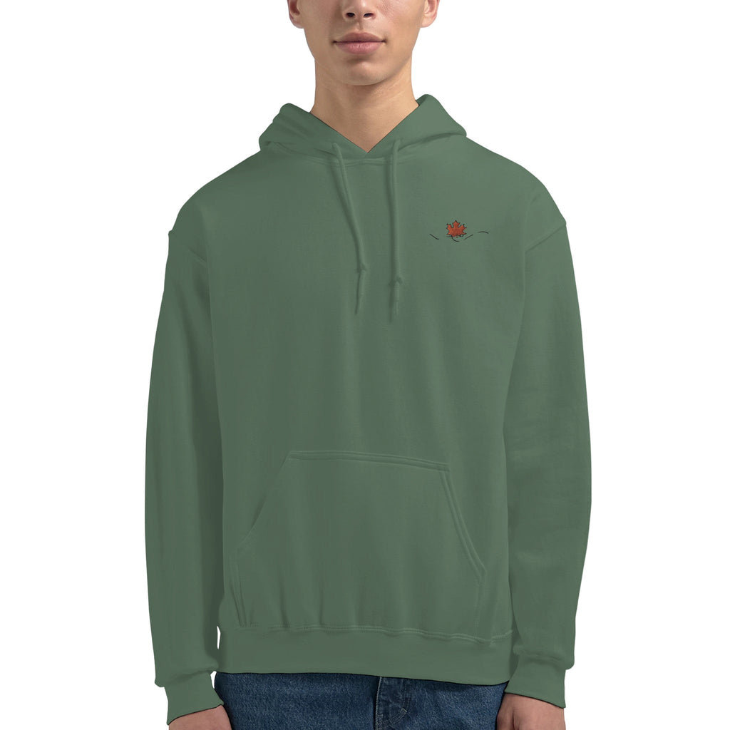 Maple Leaf Men Embroidery Pullover Hoodie | Gildan® 18500 - DazeRoom