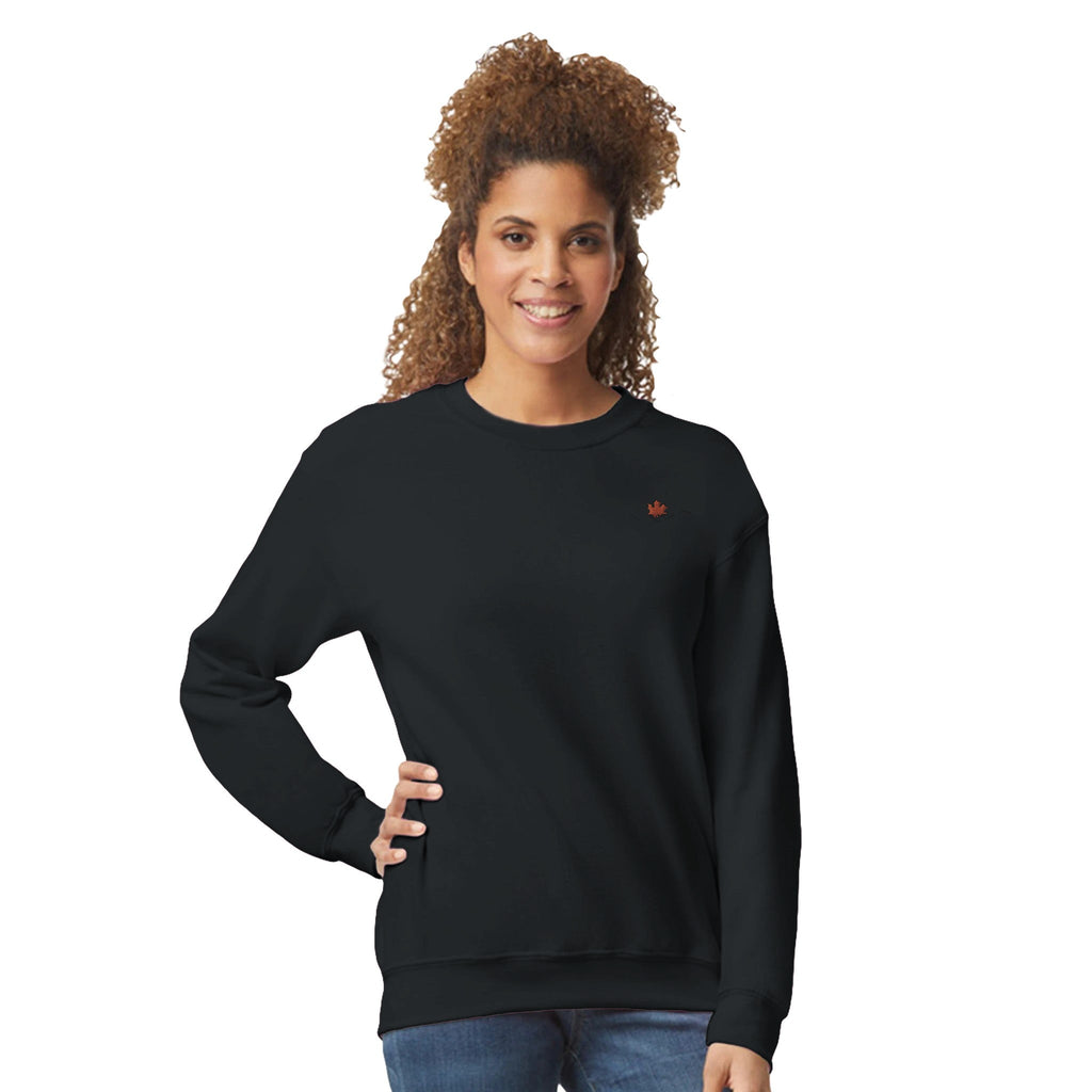 Maple Leaf Women Embroidery Crewneck Sweatshirt | Gildan® 18000 - DazeRoom