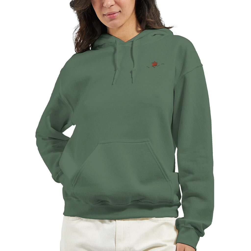 Maple Leaf Women Embroidery Pullover Hoodie | Gildan® 18500 - DazeRoom