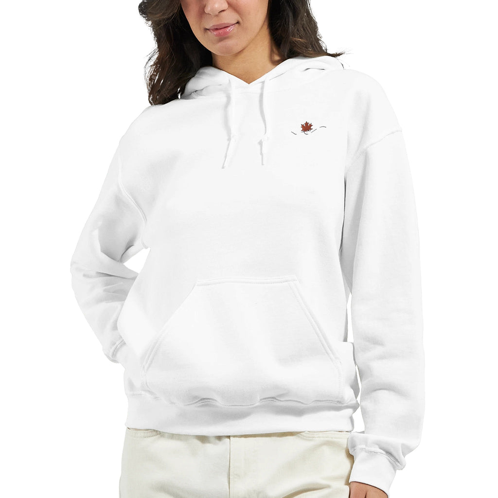 Maple Leaf Women Embroidery Pullover Hoodie | Gildan® 18500 - DazeRoom