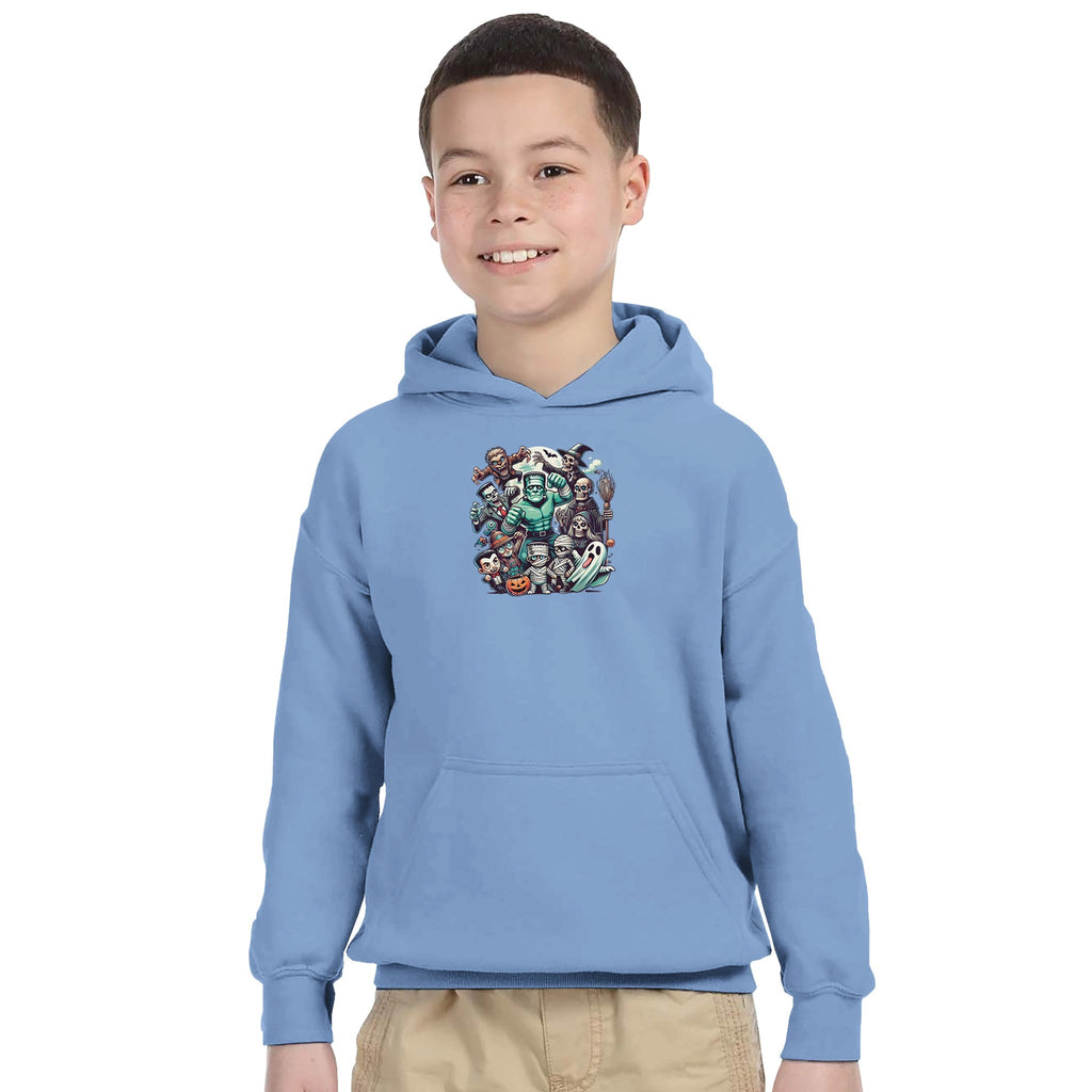 Monsters Assemble Kids Pullover Hoodie | Gildan 18500B - DazeRoom