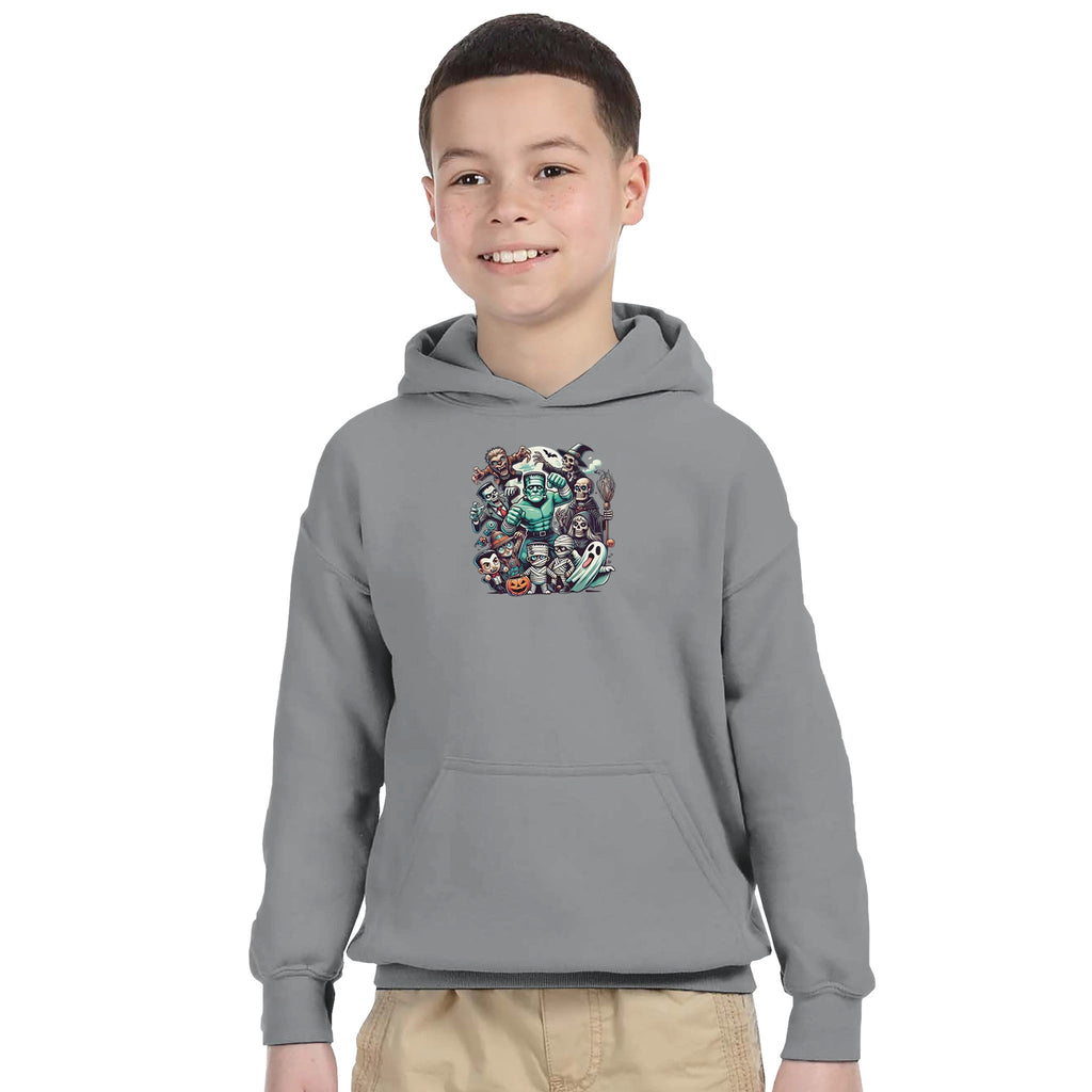 Monsters Assemble Kids Pullover Hoodie | Gildan 18500B - DazeRoom