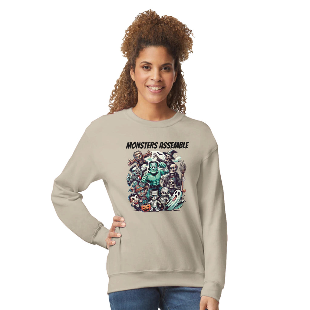 Monsters Assemble Women Crewneck Sweatshirt | Gildan® 18000 - DazeRoom