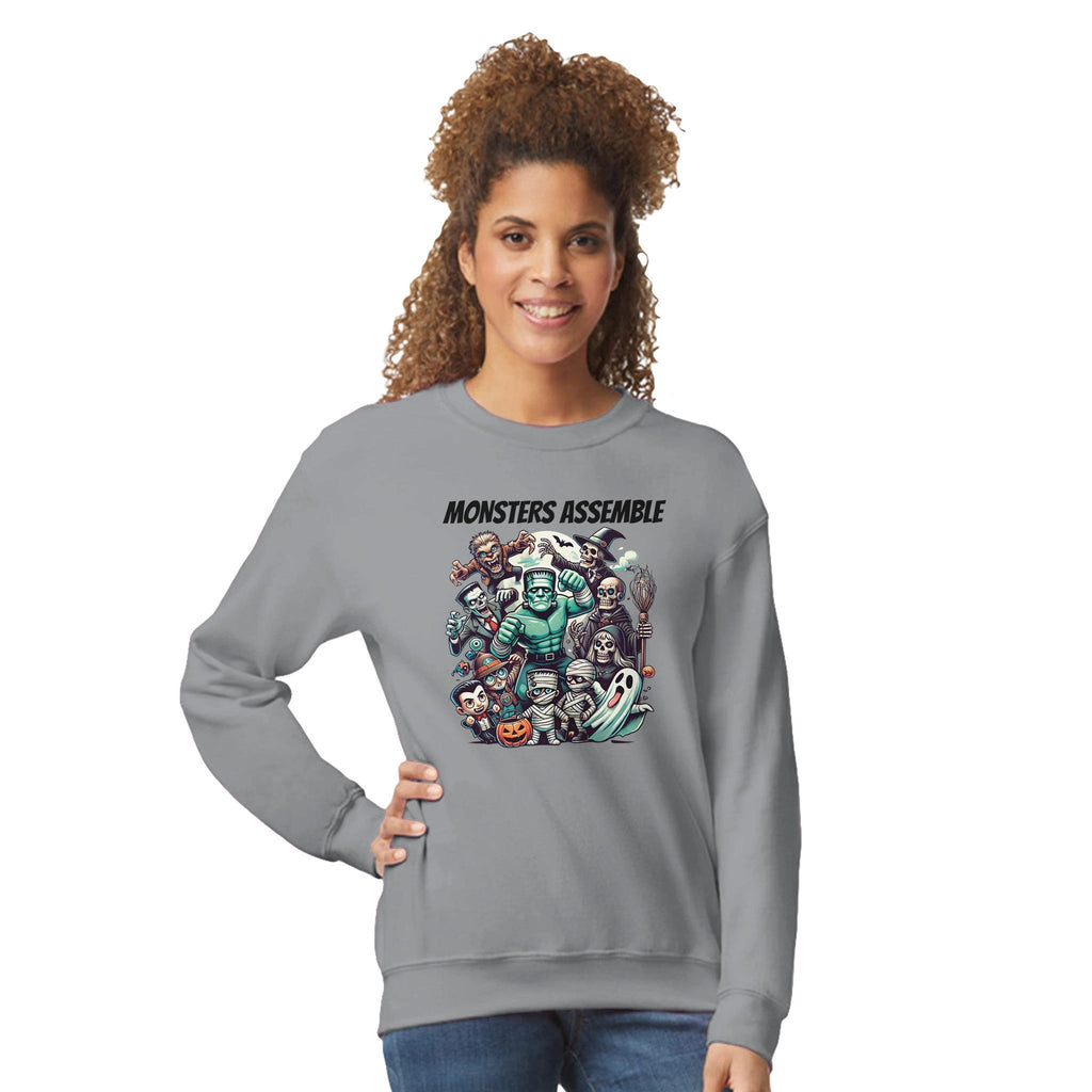 Monsters Assemble Women Crewneck Sweatshirt | Gildan® 18000 - DazeRoom