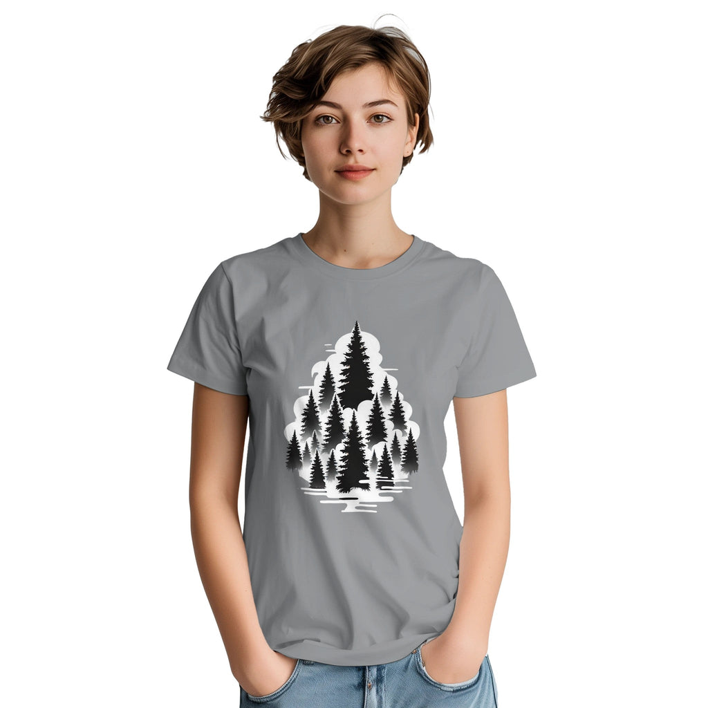 Pine Tree Women Crewneck T-shirt | Gildan® 5000 - DazeRoom