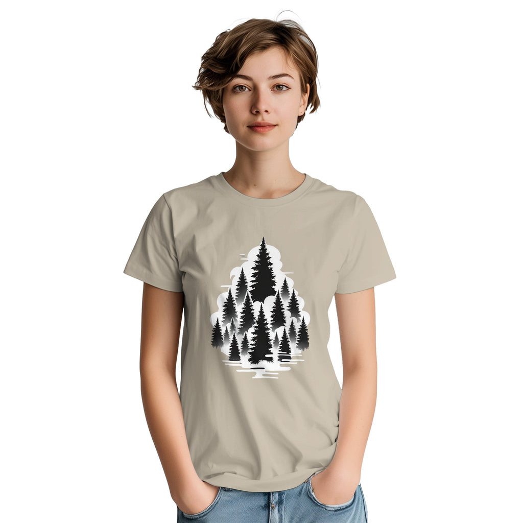 Pine Tree Women Crewneck T-shirt | Gildan® 5000 - DazeRoom