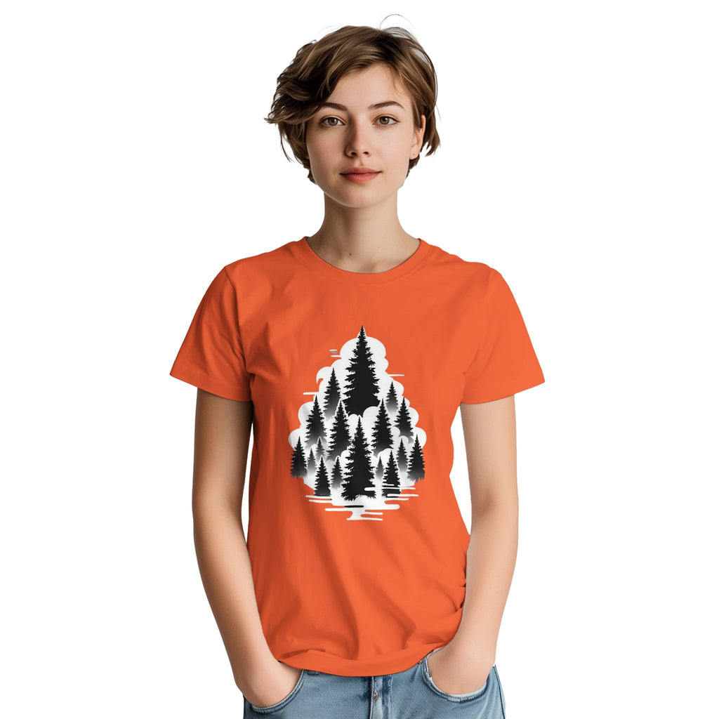 Pine Tree Women Crewneck T-shirt | Gildan® 5000 - DazeRoom