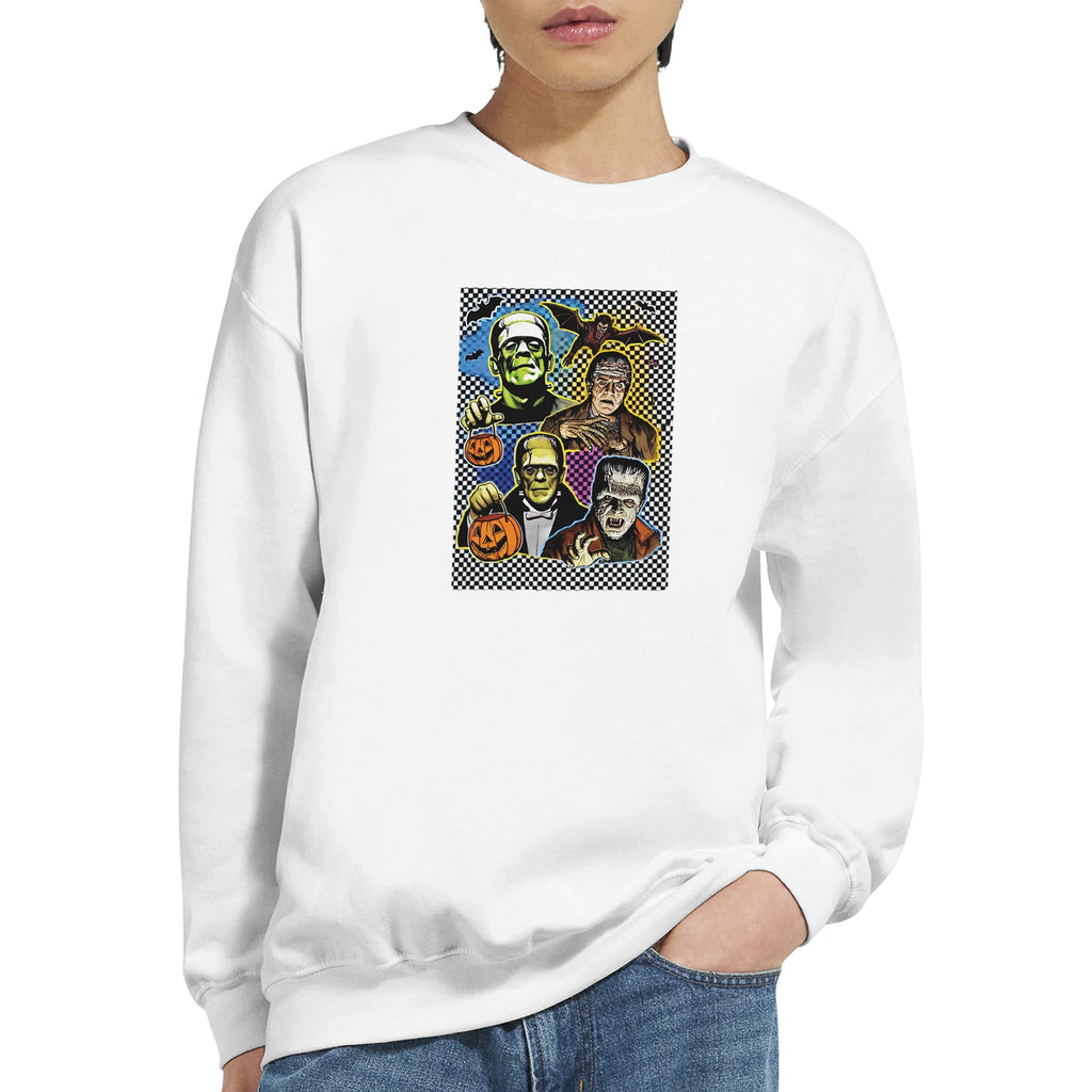 Retro Halloween Monsters Men's Classic Crewneck Sweatshirt | Gildan® 18000 - DazeRoom