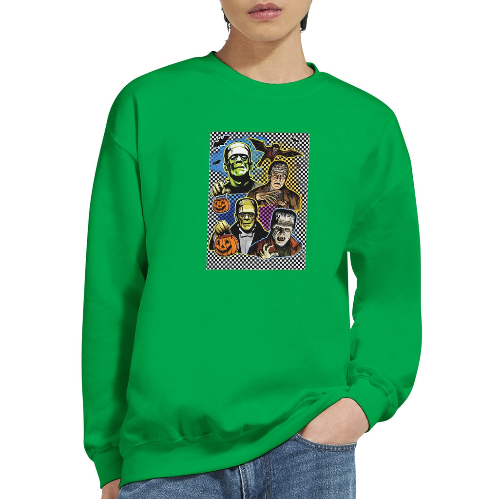 Retro Halloween Monsters Men's Classic Crewneck Sweatshirt | Gildan® 18000 - DazeRoom