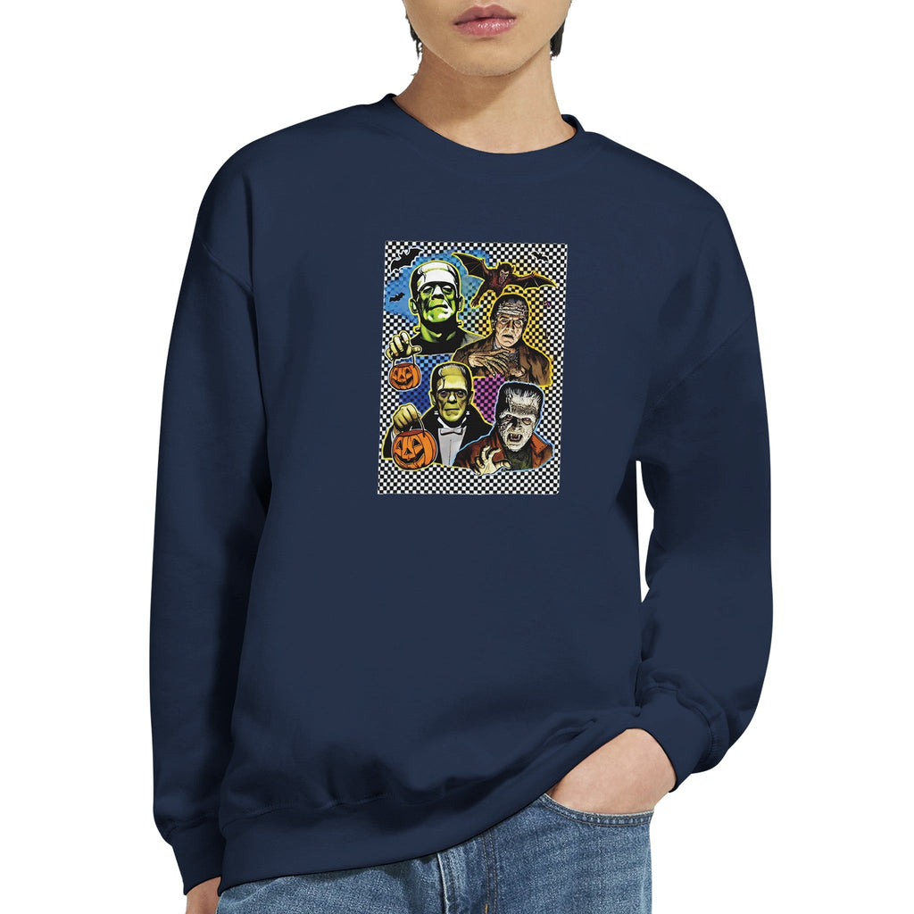 Retro Halloween Monsters Men's Classic Crewneck Sweatshirt | Gildan® 18000 - DazeRoom