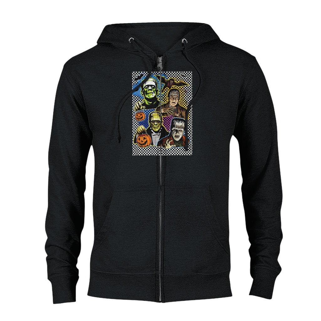 Retro Halloween Monsters Men's Classic Zip Hoodie - DazeRoom