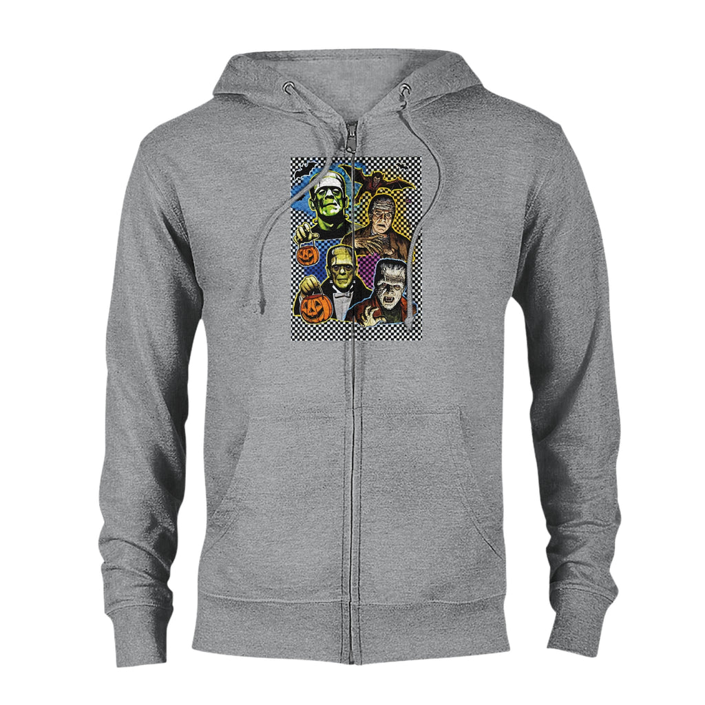 Retro Halloween Monsters Men's Classic Zip Hoodie - DazeRoom