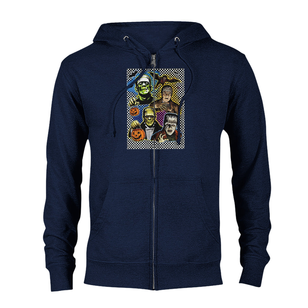 Retro Halloween Monsters Men's Classic Zip Hoodie - DazeRoom