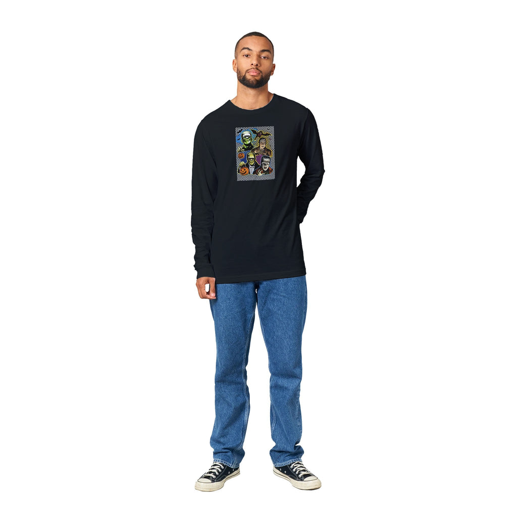 Retro Halloween Monsters Men's Premium Longsleeve T-shirt - DazeRoom