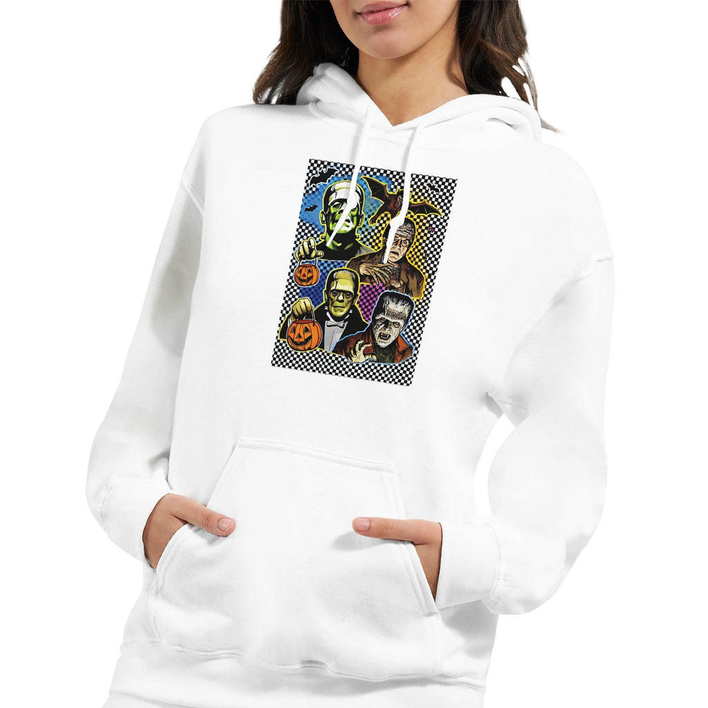 Retro Halloween Monsters Women's Classic Pullover Hoodie | Gildan® 18500 - DazeRoom