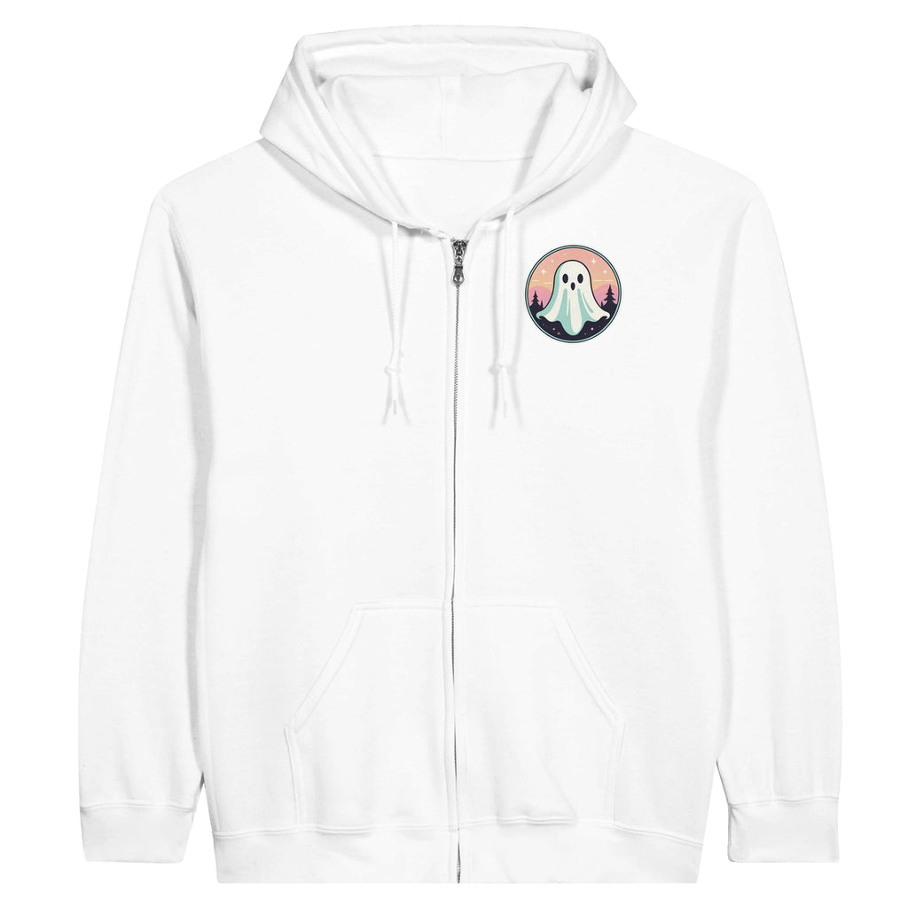 Retro Vice Ghost Forest Backdrop Classic Unisex Zip Hoodie - DazeRoom