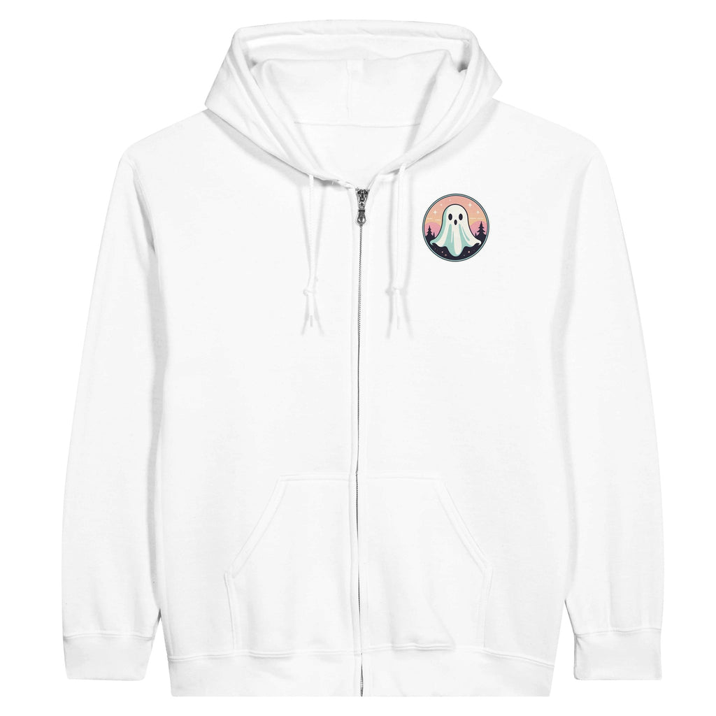 Retro Vice Ghost Forest Backdrop Classic Unisex Zip Hoodie - DazeRoom