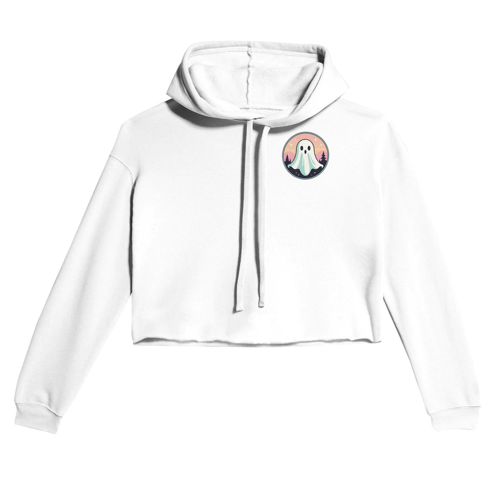 Retro Vice Ghost Forest Backdrop Women's Cropped Hoodie | Bella + Canvas 7502 - DazeRoom