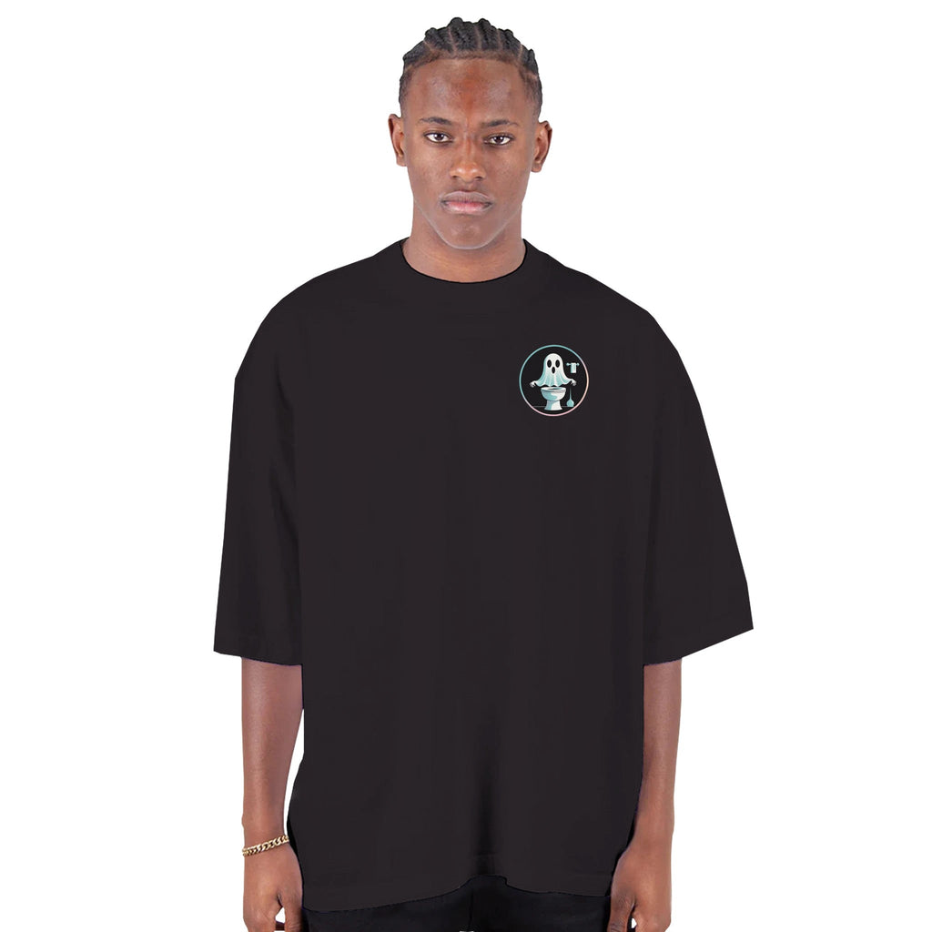 Scared Ishless 2 Retro Vice Edition Men's Oversized Drop - Shoulder Crewneck T-Shirt | Shaka Wear SHGDD - DazeRoom