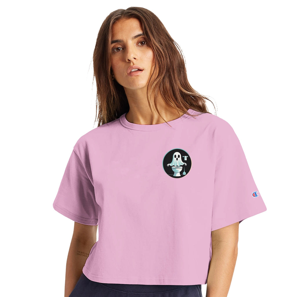 Scared Ishless 2 Retro Vice Edition Women's Cropped Heritage Crewneck T-Shirt | Champion T453W - DazeRoom