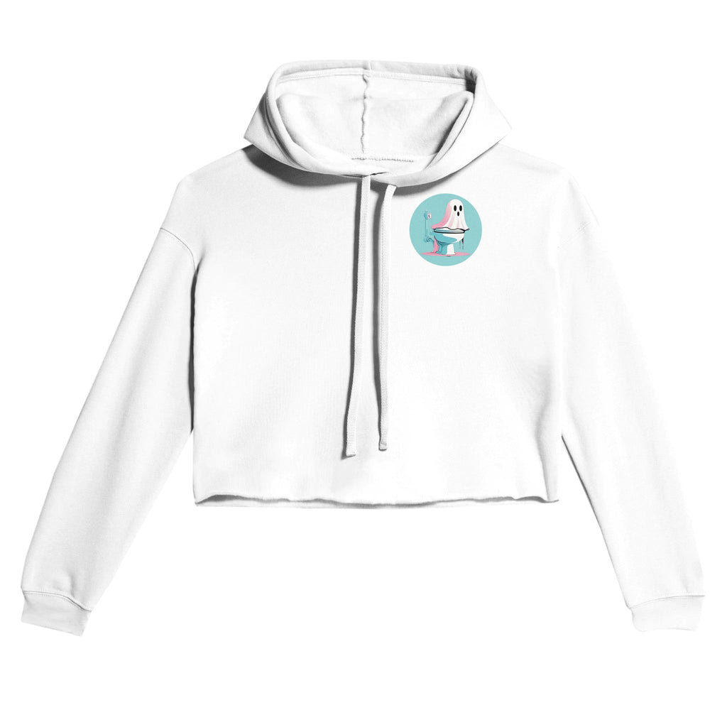 Scared Ishless 3 Blue Retro Vice Edition Women's Cropped Hoodie | Bella + Canvas 7502 - DazeRoom