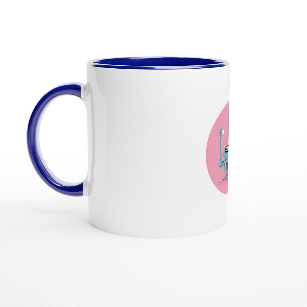 Scared Ishless 3 Pink Retro Vice Edition White 11oz Ceramic Mug with Color Inside - DazeRoom