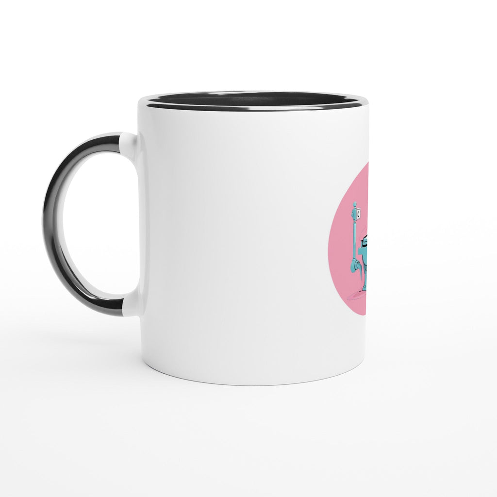 Scared Ishless 3 Pink Retro Vice Edition White 11oz Ceramic Mug with Color Inside - DazeRoom