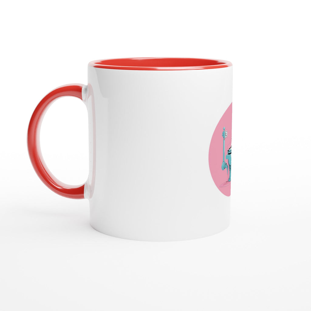 Scared Ishless 3 Pink Retro Vice Edition White 11oz Ceramic Mug with Color Inside - DazeRoom