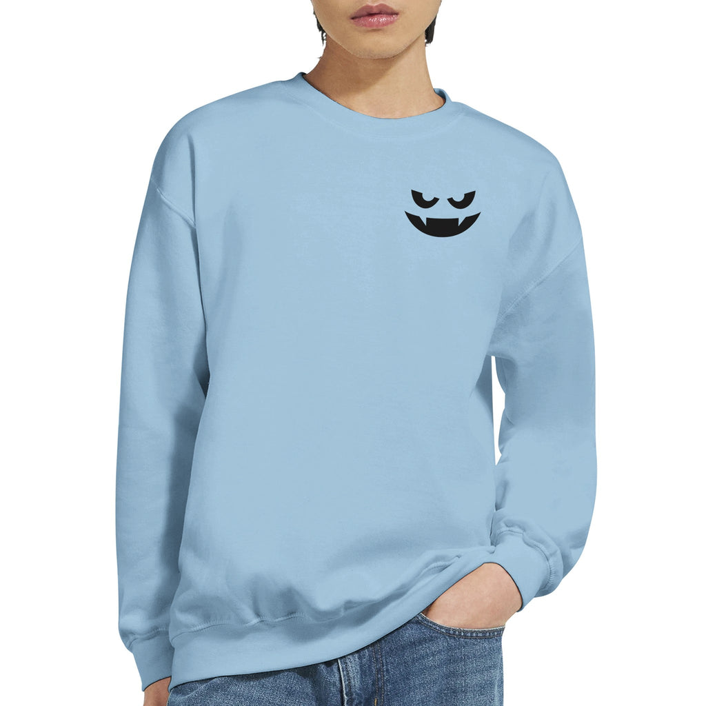 Sinister Vampire Emoji Men Crewneck Sweatshirt | Gildan® 18000 - DazeRoom