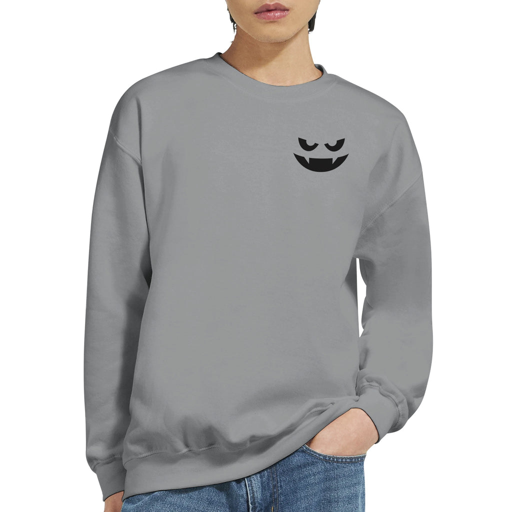 Sinister Vampire Emoji Men Crewneck Sweatshirt | Gildan® 18000 - DazeRoom