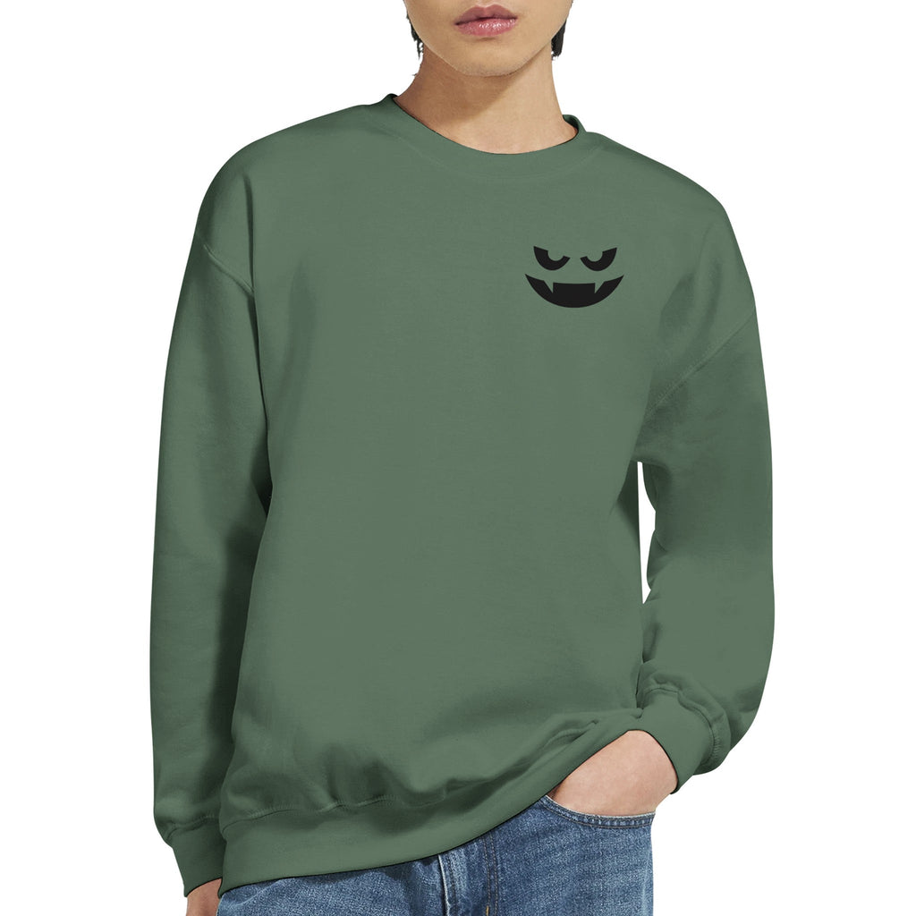 Sinister Vampire Emoji Men Crewneck Sweatshirt | Gildan® 18000 - DazeRoom