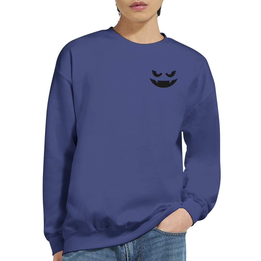 Sinister Vampire Emoji Men Crewneck Sweatshirt | Gildan® 18000 - DazeRoom