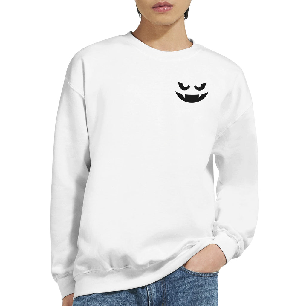 Sinister Vampire Emoji Men Crewneck Sweatshirt | Gildan® 18000 - DazeRoom